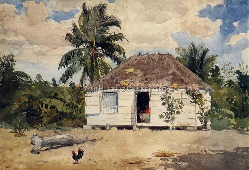 Native Huts, Nassau - 温斯洛·荷默